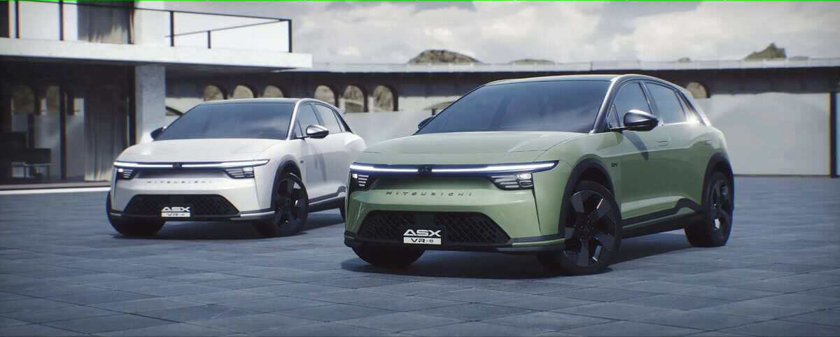 Mitsubishi ASX VR-e, il SUV elettrico con design Pininfarina visto di tre quarti