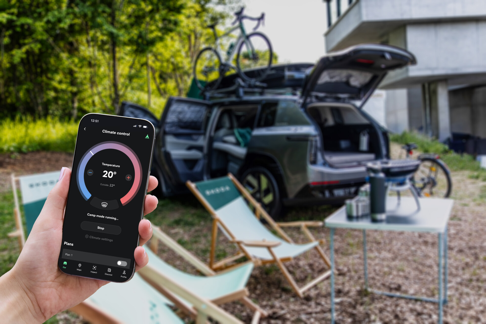 Skoda Camp Mode nell'app MySkoda